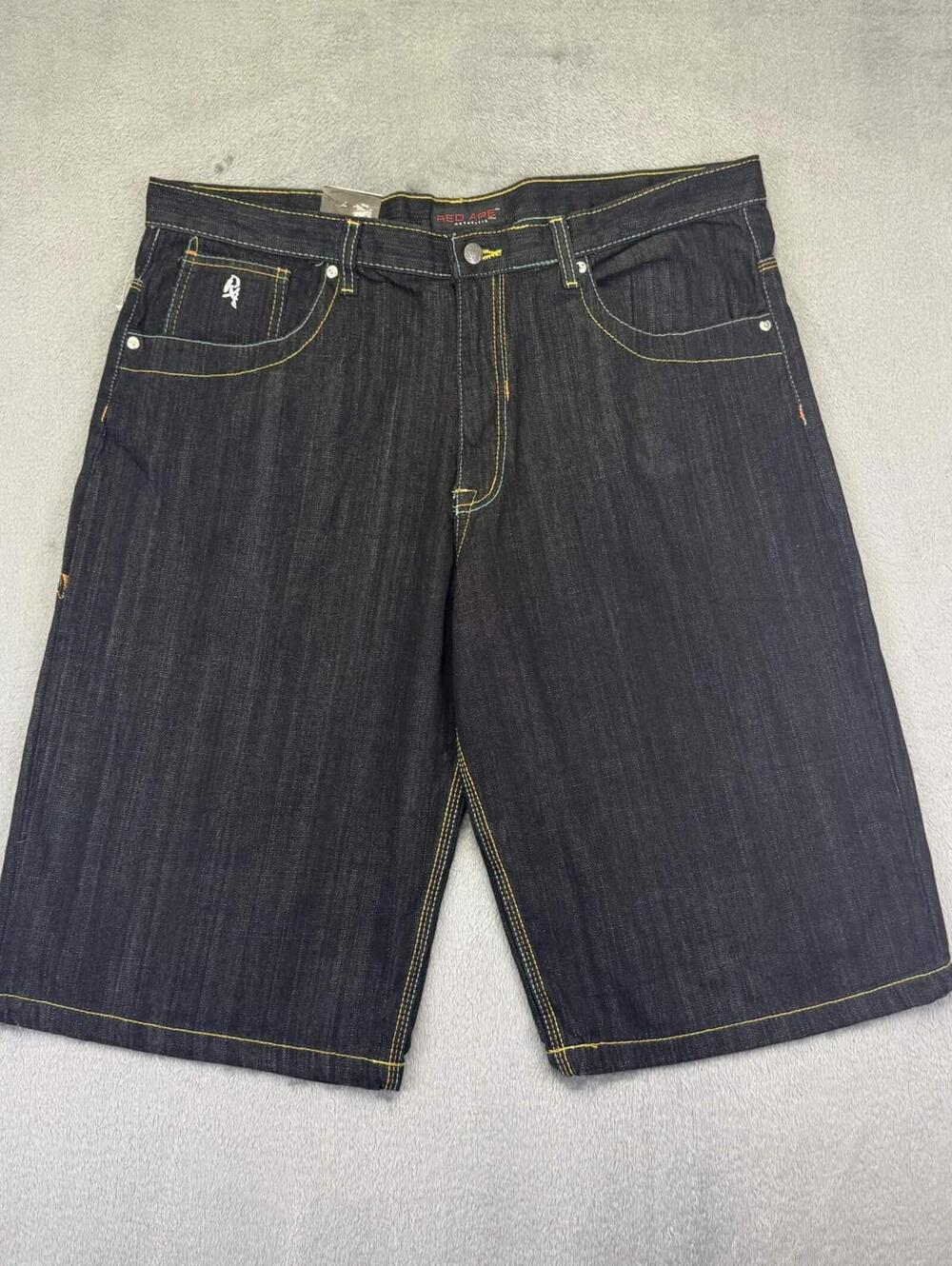 Rare Red Ape Men’s Embroidered Back Pocket Denim Jean Shorts